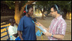 Trainee Lillian Ochoo preparing to contribute to a programme in Sudan alongside BBC World Service journalist Damian Zane