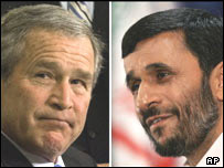 جورج بوش و محمود احمدی نژاد، روسای جمهوری آمريکا و ايران