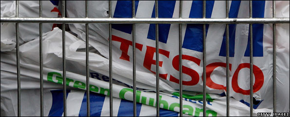 Tesco bags in trolley