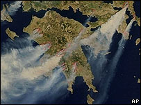 Uzaydan Yunan haritası