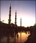 Prophet's Mosque at dusk
