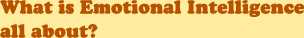 What is Emotional Intelligence all about?