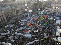 Manifestação em apoio ao governo de Cristina Kirchner