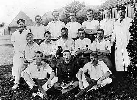 William Gregory in a regimental cricket team, middle row, second from left (Courtesy of Nina Gregory)
