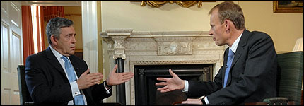 Andrew Marr interviewing the prime minister