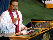 President Mahinda Rajapakse at UN
