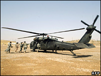 Elicopterele de tip Black Hawk sunt des folosite de trupele americane din Irak