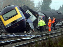Vlak havaroval blízko Readingu západně od Londýna