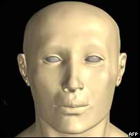 Modelo do rosto de Tutancâmon, de acordo com cientistas dos EUA