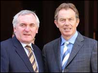 Tony Blair a Bertie Ahern