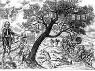 Cromwell cutting down the royal oak, along with the Bible, Magna Carta and British liberties