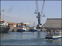 Porto de Iquique, no norte do Chile