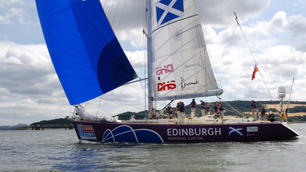 Edinburgh Inspiring Capital on the way to the ship's official naming ceremony at Leith Docks on 8 August 2009