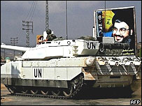 تانک نيروهای سازمان ملل در جنوب لبنان