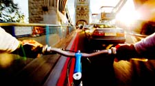 A bike on London bridge. Image copyright: Transport for London
