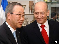 اولمرت و بان در نیویورک