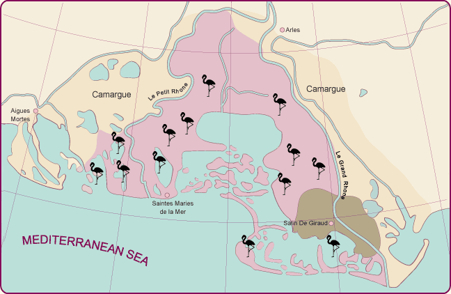 Map of Camargue