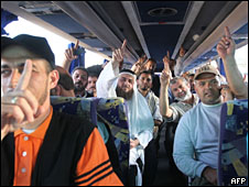 Activistas pro-palestinos son deportados hacia Jordania.