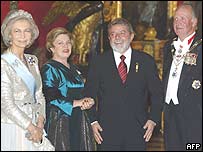 Lula, a primeira dama e os reis da Espanha