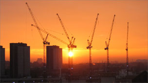 Cranes over west London