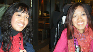 Laura and Judith in a bar