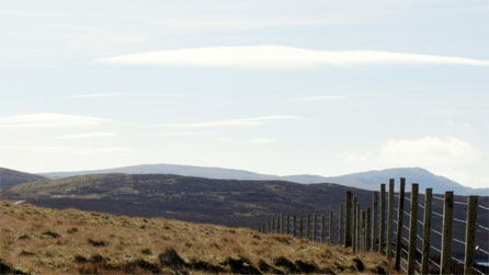 Lenticular clouds over Plynlimon in Mid Wales.
