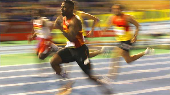 Dwain Chambers wins the 60m at the British trials