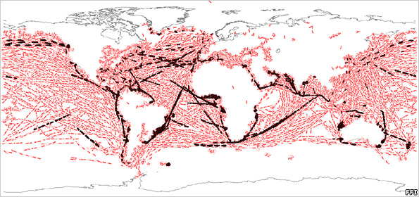 AIS tracks across the globe