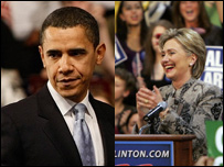 Ông Obama và bà Clinton