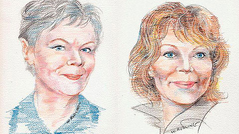 Dame Judi Dench and Samantha Bond