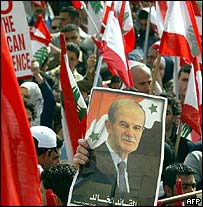 Manifestantes pró-Síria em Beirute