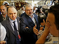 Các chính trị gia Lebanon tại Doha hôm 21/5/2008