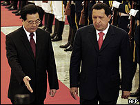 Hu Jintao e Hugo Chávez assinaram acordos comerciais