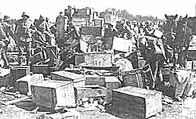 Image of captured German soldiers at a British supplies dump