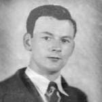 Joseph Thomas Pack, 1942. This picture was taken to make passes and was hidden in a bottle under the ground to conceal it from the Gestapo.