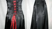Black satin dress...