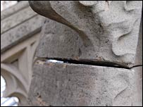 Piece of weathered stone on York Minster