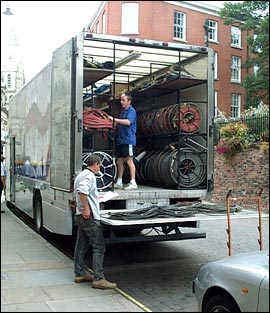BBC crews get ready to broadcast