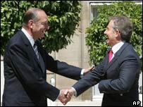 Jacques Chirac a Tony Blair