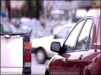 Cars stuck in traffic