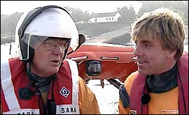 Rescue team member and Rob Salvidge