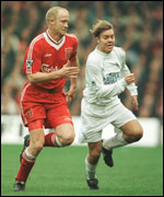 Brolin playing for Leeds, 1996
