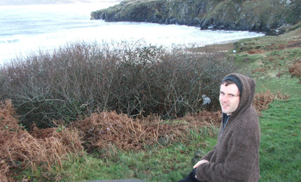 Minutes away from stokage. Derrys Mark Leonard kits up for some chilly sea lough surfage. Pic: M 01/07