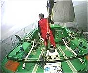 Alex Bennett checking the equipment on deck