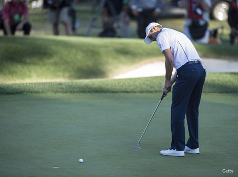 Team Europe's Martin Kaymer makes the match-winning putt of the Ryder Cup.
