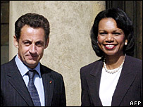 کاندولیزا رایس و نیکولا سارکوزی