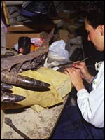 Preparing the left maxilla - or upper jawbone
