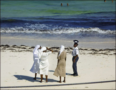 A group of women on the beach