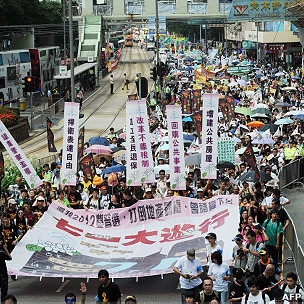 香港市民参与七一游行（1/7/2011）