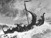 Artist's conception of Norse explorer Leif Erikson's ship